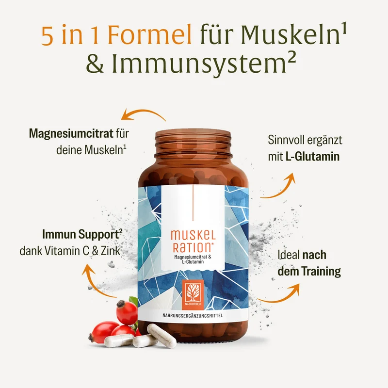 Muskelration: Magnesiumcitrat & L-Glutamin