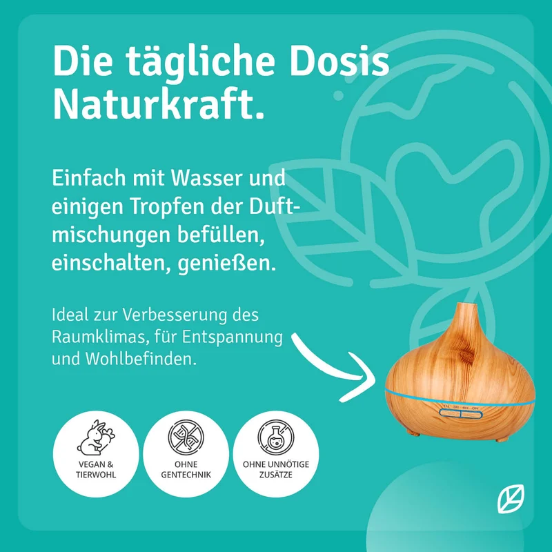 Aroma Diffuser Holzdesign mit TOP 6 Düften