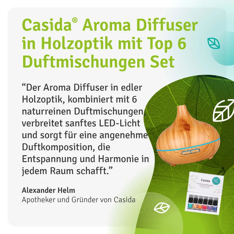 Aroma Diffuser Holzdesign mit TOP 6 Düften