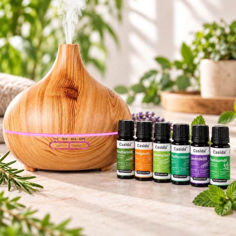 Aroma Diffuser Holzdesign mit TOP 6 Ölen