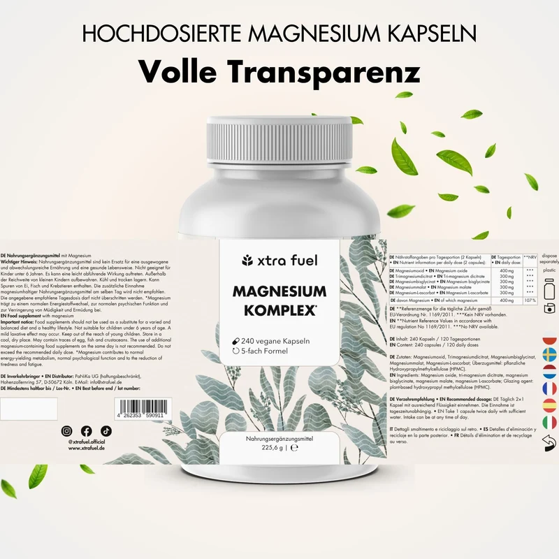 Magnesium Komplex* - 5‑fach Matrix mit 400mg elementarem Magnesium