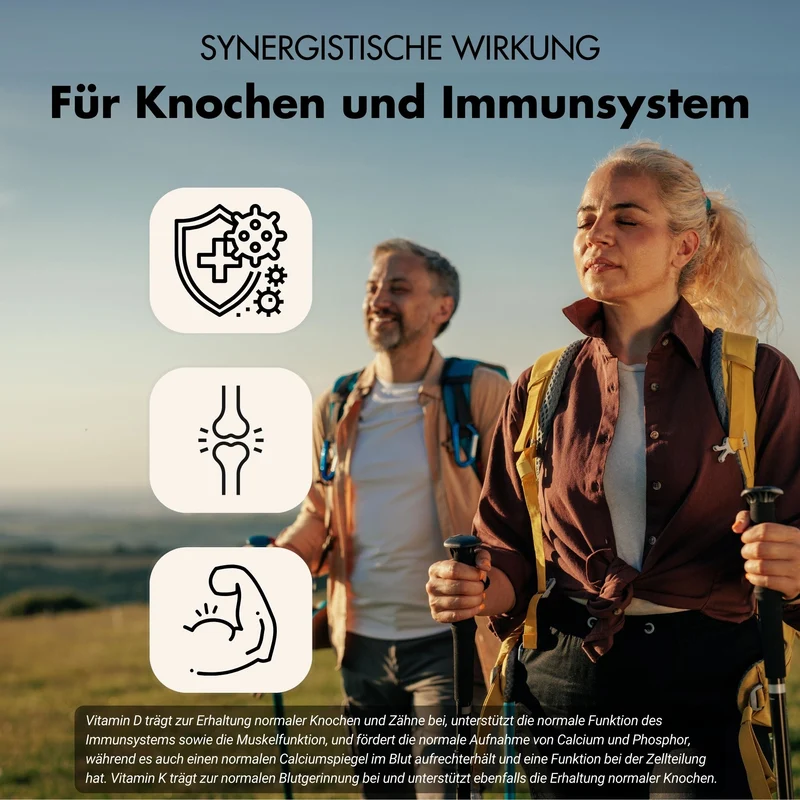 Vitamin D3/K2 Tabletten MK7 all-trans - 20.000 I.E. + 200 μg - 240 Tabletten pro Dose