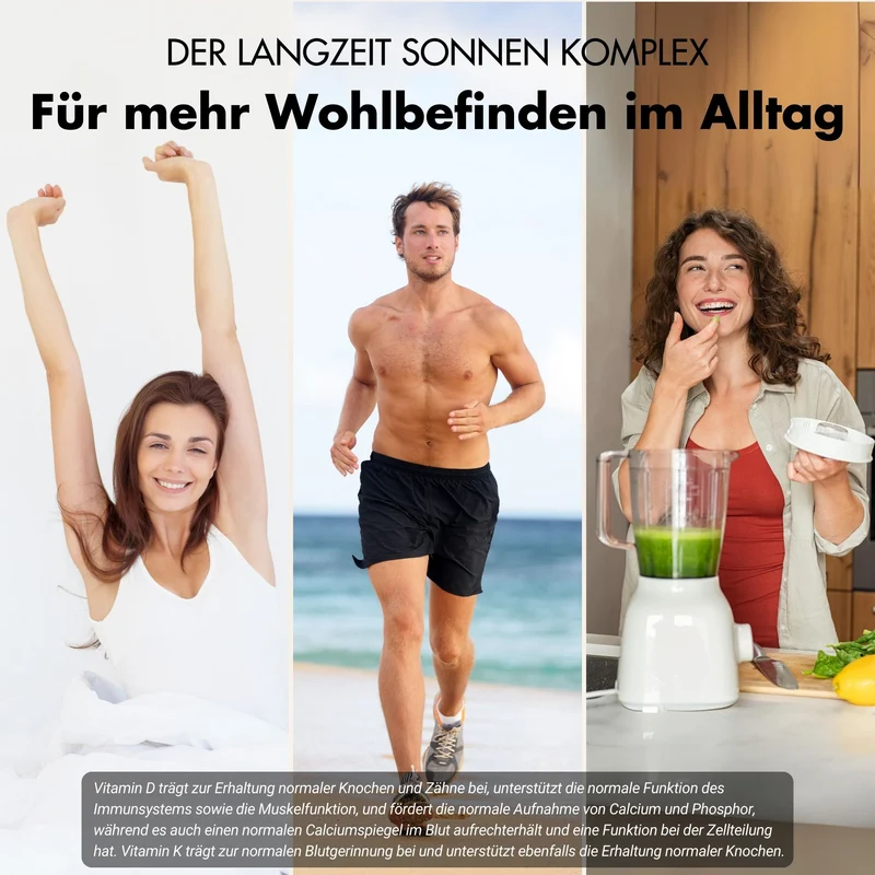 Vitamin D3 + K2 Tabletten - 20.000 I.E. + 200mcg - 100% rein & hochdosiert