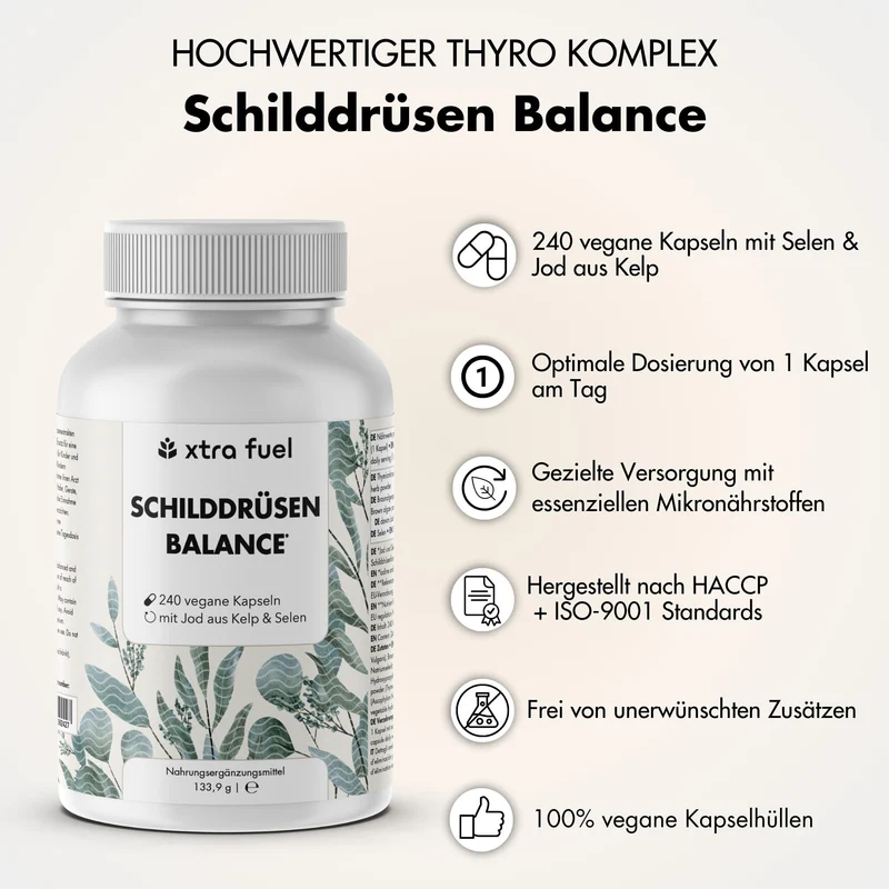 Schilddrüsen Kelp Kapseln - Effektive Formel mit Jod, Thymian & Selen