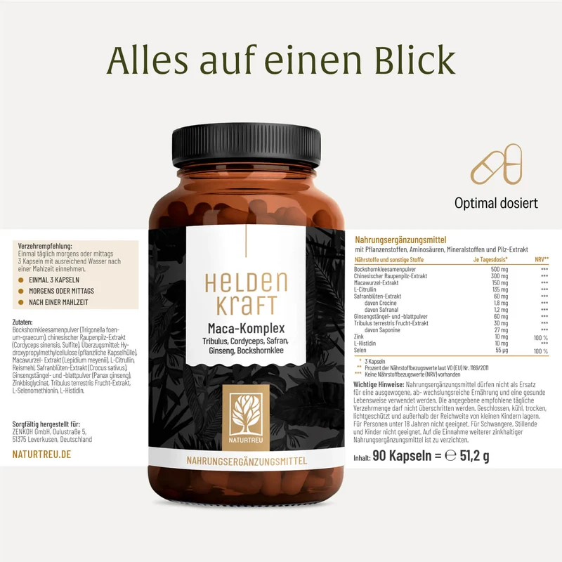 Heldenkraft: Maca-Komplex mit Tribulus