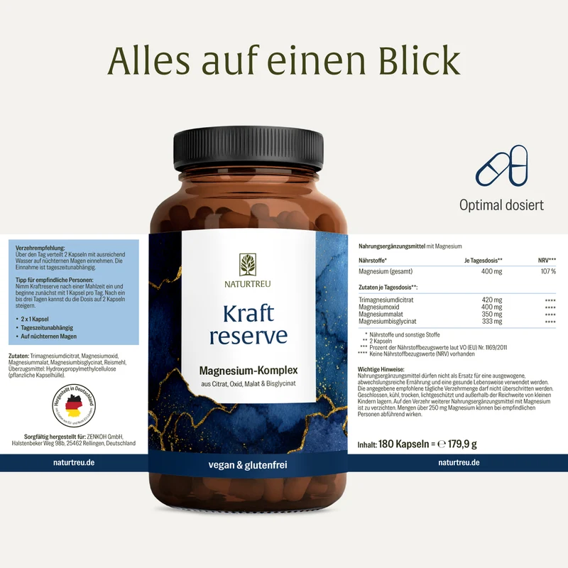 Kraftreserve: 4-fach Magnesium-Komplex
