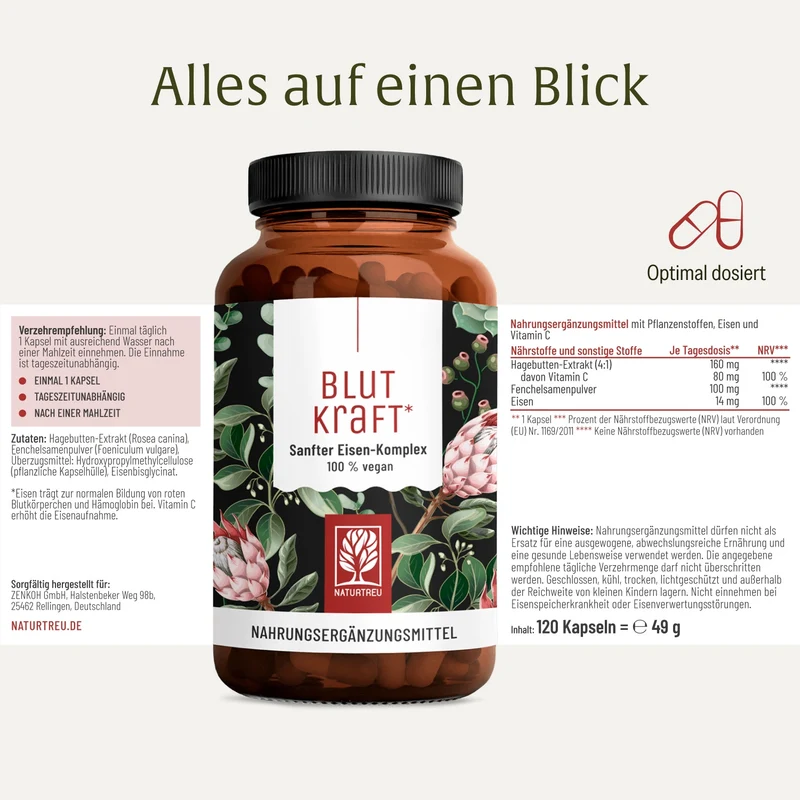 Blutkraft: Eisen-Komplex mit Fenchel & Cofaktoren