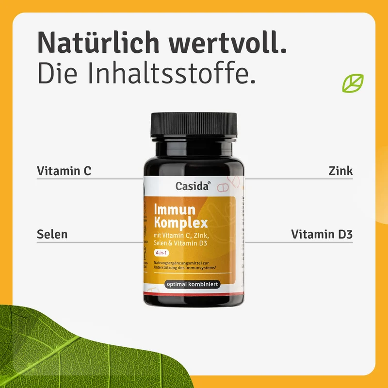Immun Komplex mit Vitamin C, Zink, Selen und Vitamin D3