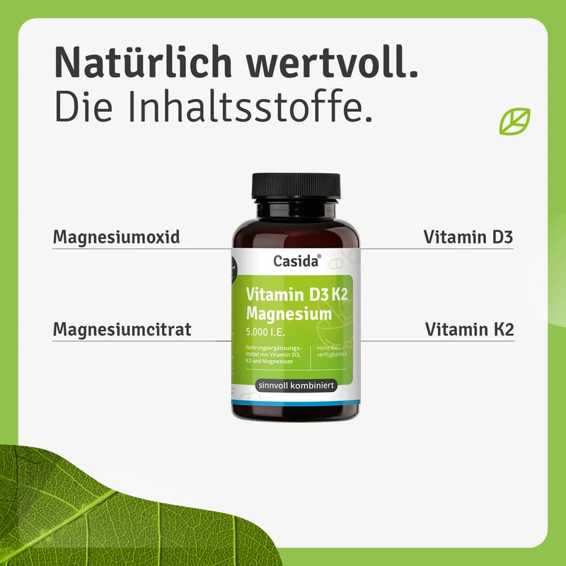 Vitamin D3 K2 Magnesium 5000 I.E. Kapseln