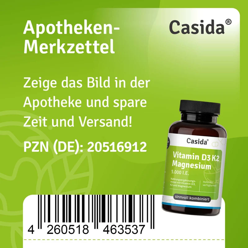Vitamin D3 K2 Magnesium 5000 I.E. Kapseln