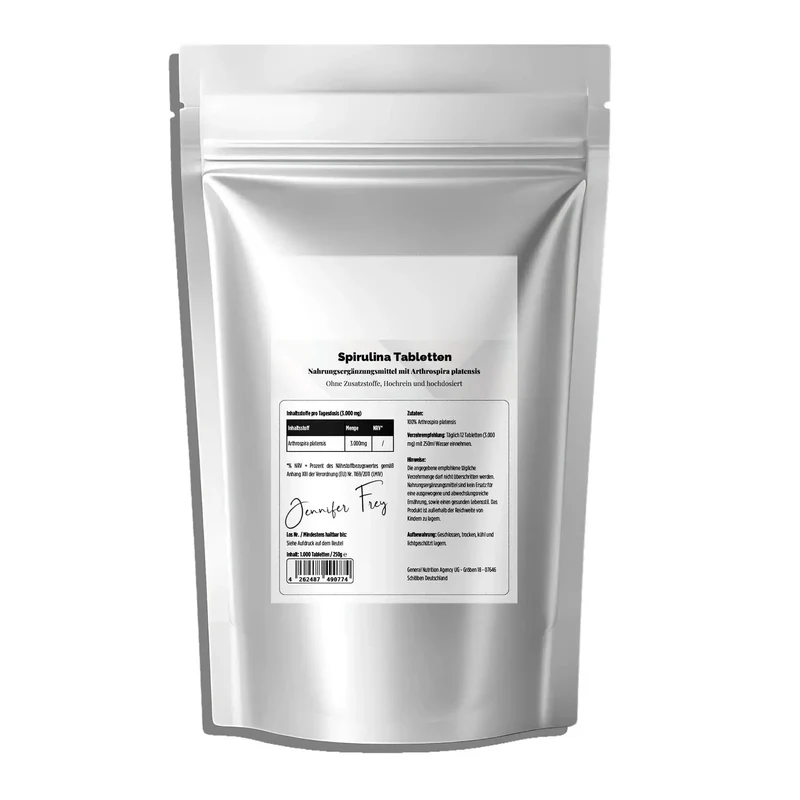 Spirulina hochdosiert – Kollagen Schutzschild – 1.000 Tabletten