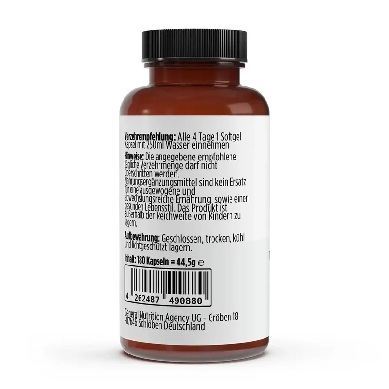 Vitamin D3 180 Softgels – 4.000 IE Hochdosiert