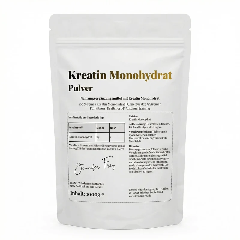 Kreatin-Monohydrat-Pulver – 1000 g | 200 Portionen, mikronisiert (Mesh 200)