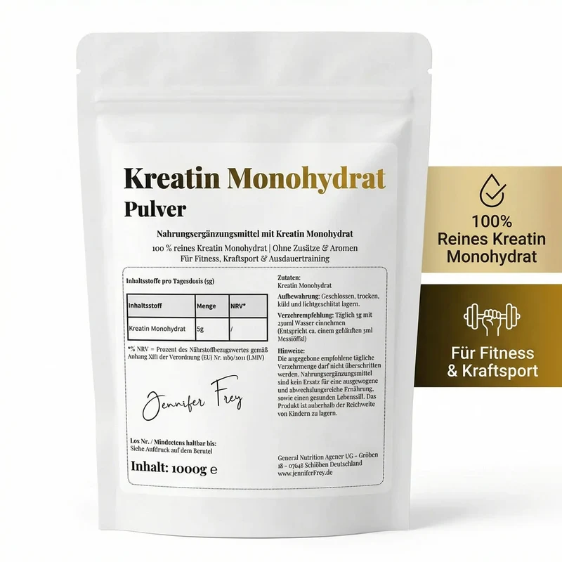 Kreatin-Monohydrat-Pulver – 1000 g | 200 Portionen, mikronisiert (Mesh 200)