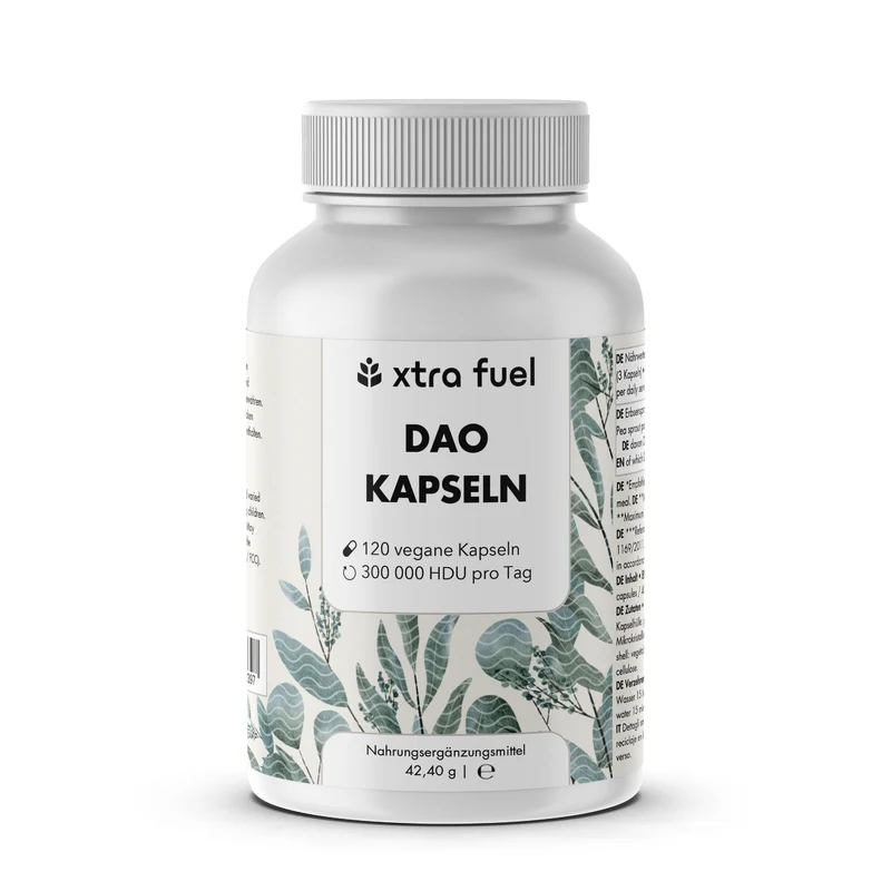 DAO Enzym Kapseln - Vegane Diaminoxidase aus Erbsensprossen - 300.000 HDU