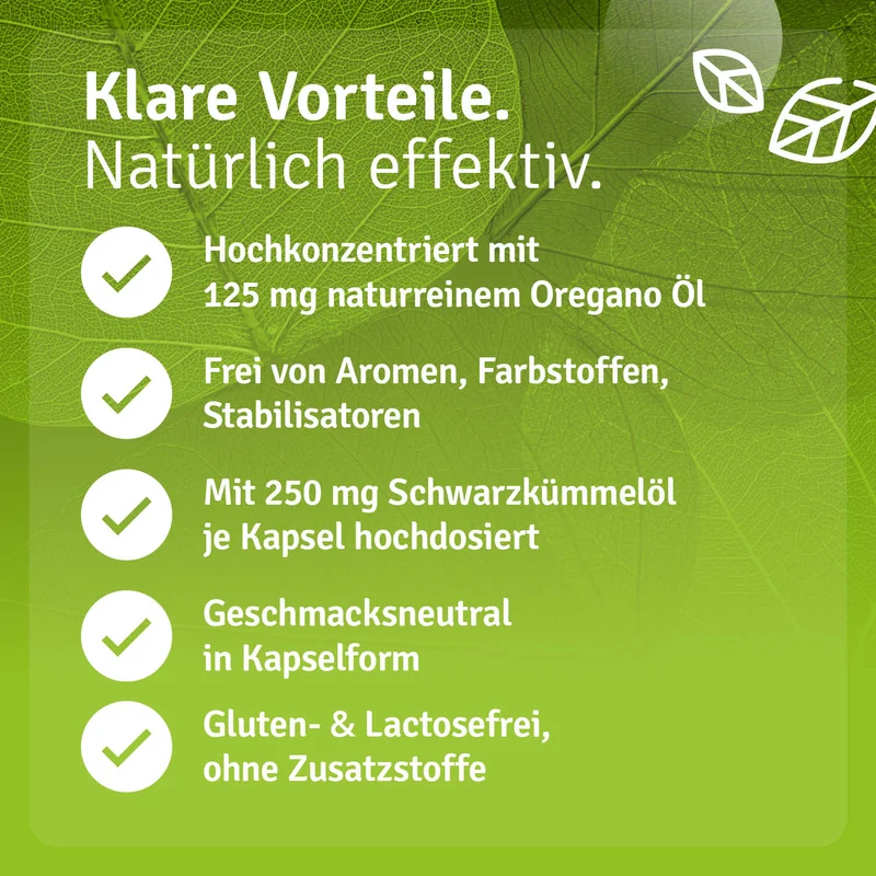 Oregano Öl mit Schwarzkümmelöl Kapseln - B2B