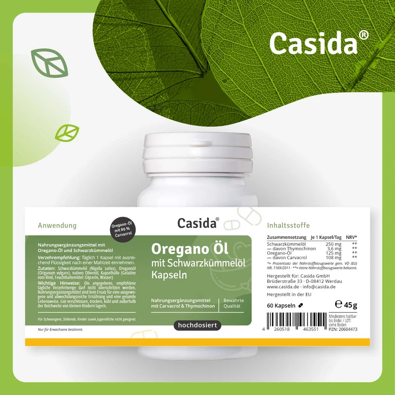Oregano Öl mit Schwarzkümmelöl Kapseln - B2B