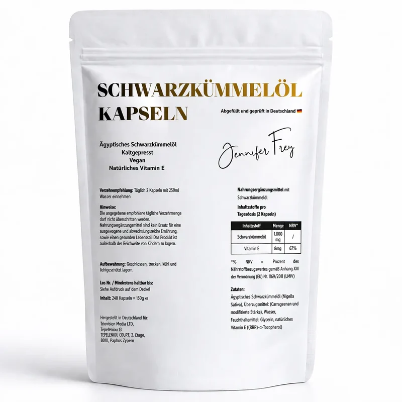 Schwarzkümmelöl Kapseln – Ägyptisches Schwarzkümmelöl, 240 vegane Softgels