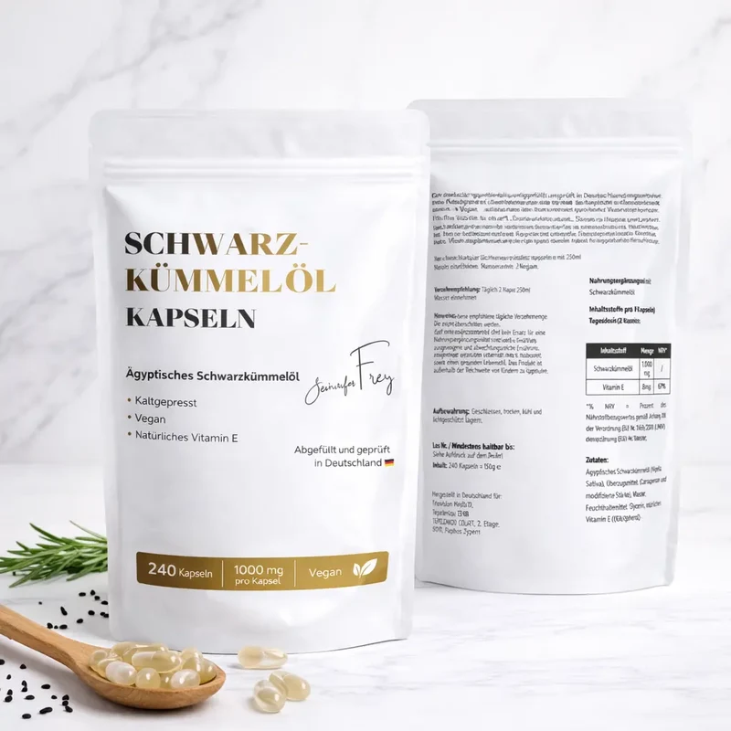 Schwarzkümmelöl Kapseln – Ägyptisches Schwarzkümmelöl, 240 vegane Softgels