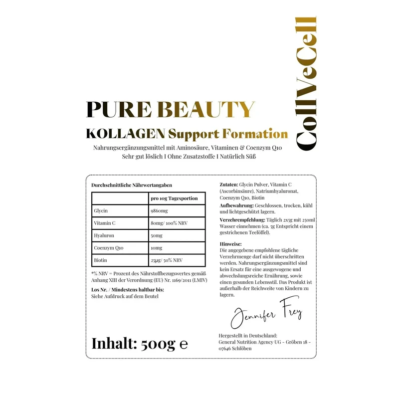 Veganer Kollagen Support Komplex – Pure Beauty Powder für Haut, Haare & Nägel