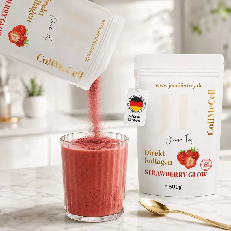 Kollagenhydrolysat Erdbeer Geschmack – CollMeCell Kollagen-Peptidpulver