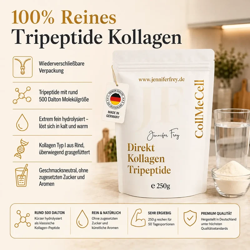 Grass Fed Tripeptide Kollagen kaufen ~ 500 Dalton – CollMeCell Collagen Pulver Typ I & III