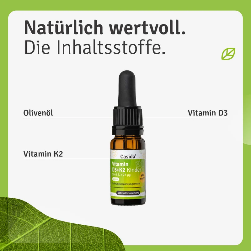 Vitamin D3+ K2 Tropfen für Kinder Vegan