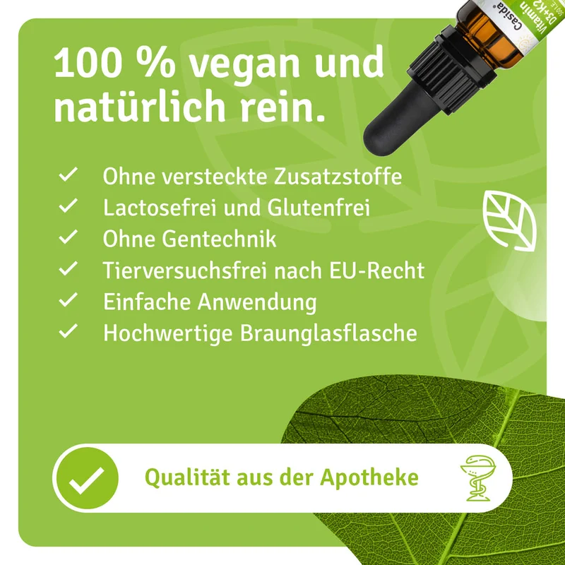Vitamin D3+ K2 Tropfen für Kinder Vegan