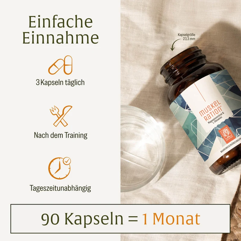 Muskelration: Magnesiumcitrat & L-Glutamin
