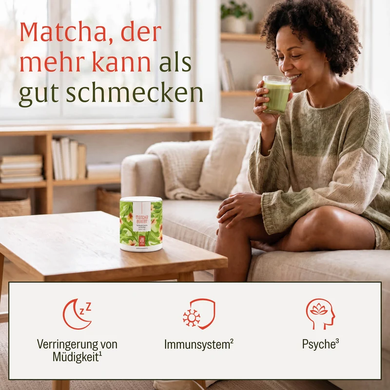 Matchaelixier: Matcha mit Lucuma und Moringa