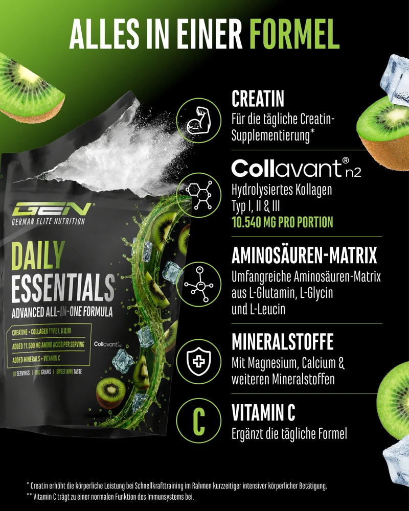 Daily Essentials - Creatin + Kollagen - All in one Drink