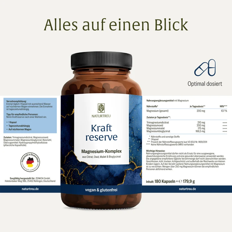 Kraftreserve: Magnesium-Komplex hochdosiert