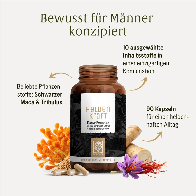 Heldenkraft: Maca-Komplex mit Tribulus