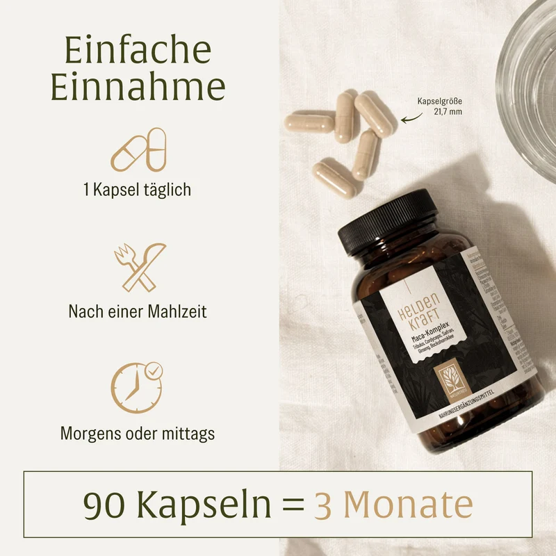 Heldenkraft: Maca-Komplex mit Tribulus