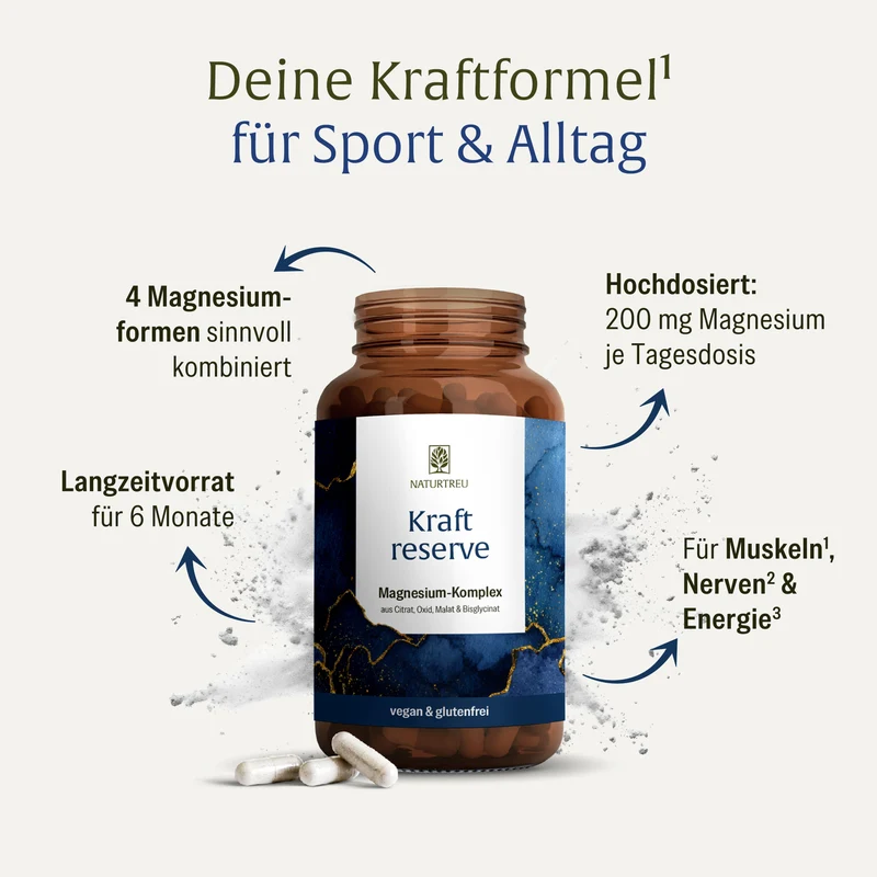 Kraftreserve: Magnesium-Komplex hochdosiert