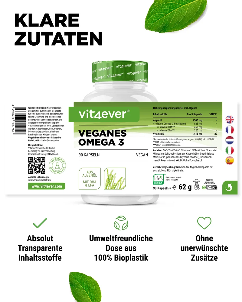 Algenöl Omega-3 Vegan