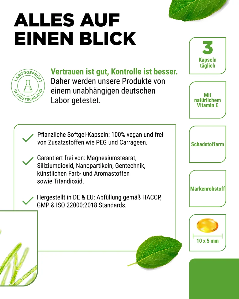 Algenöl Omega-3 Vegan