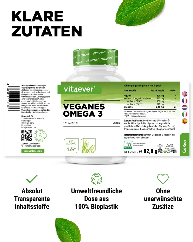 Algenöl Omega-3 Vegan