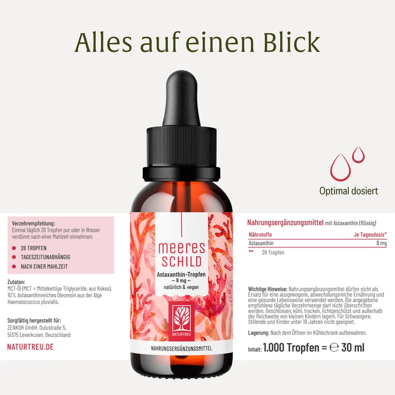 Meeresschild: Astaxanthin Tropfen hochdosiert