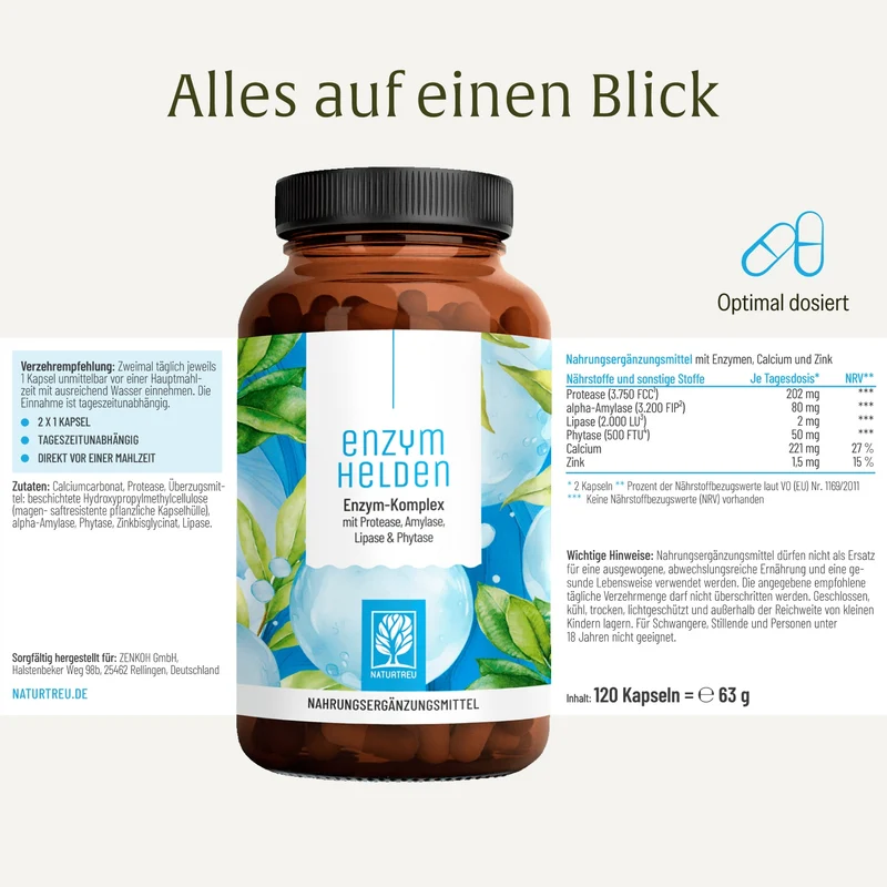 Enzymhelden: Enzym-Komplex mit Protease, Amylase, Lipase & Phytase