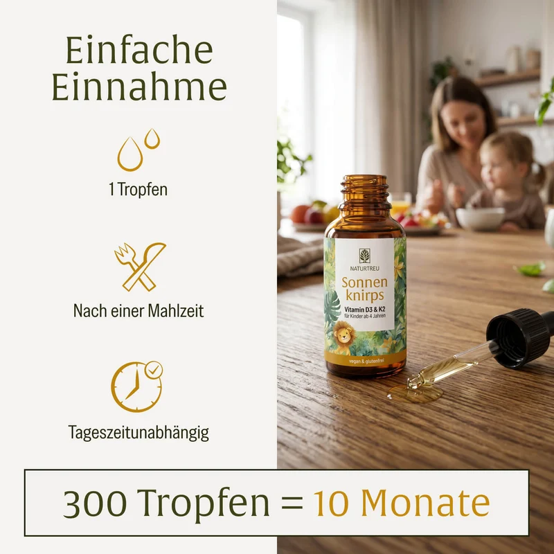 Sonnenknirps: Vitamin D3 & K2 für Kinder ab 4 Jahren