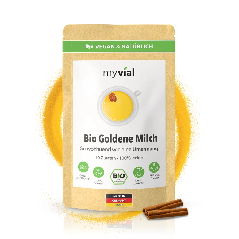 Bio Goldene Milch Latte mit 10 ayurvedischen Superfoods