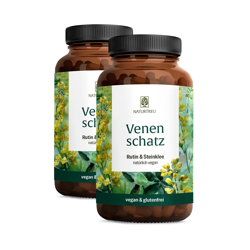 Venenschatz: Rutin & Steinklee Kapseln mit essenziellen Spurenelementen