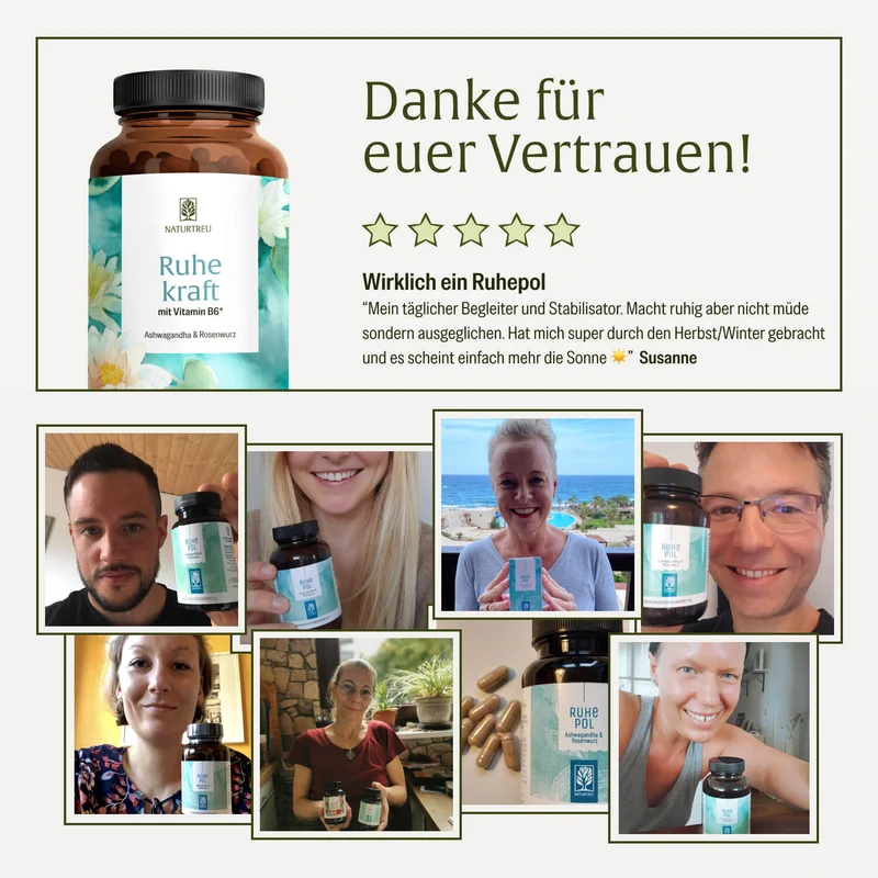 Ruhekraft: mit Vitamin B6, Ashwagandha & Rosenwurz
