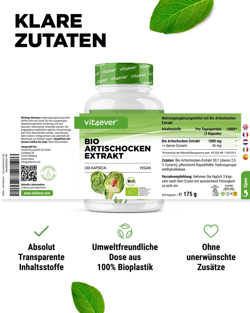 Bio Artischocken Extrakt - 2,5% Cynarin