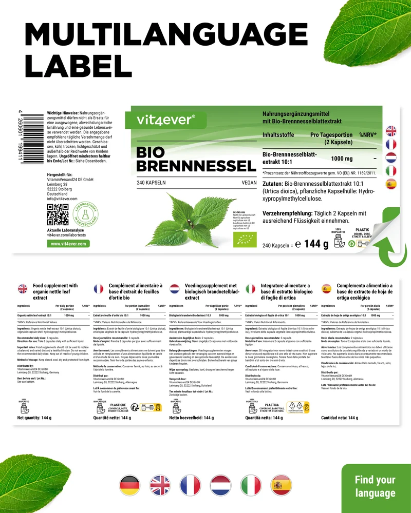 Bio Brennnessel Extrakt - 500 mg