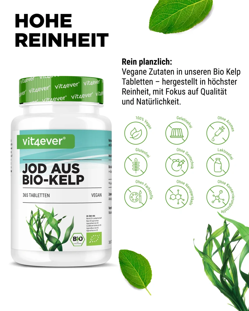 Bio Kelp Extrakt (Natürliches Jod) - 200 µg