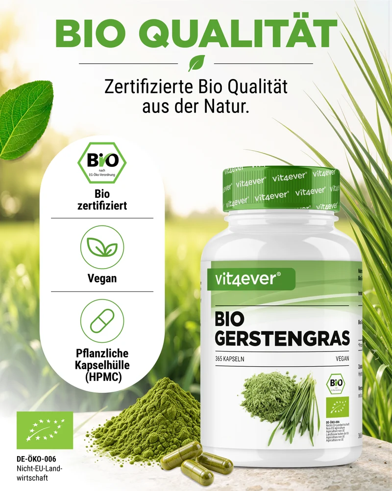 Bio Gerstengras - 365 vegane Kapseln