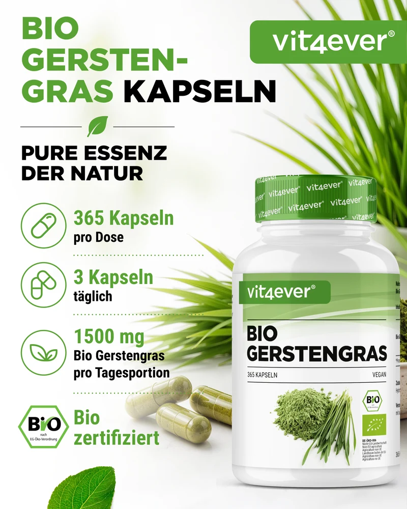 Bio Gerstengras - 365 vegane Kapseln