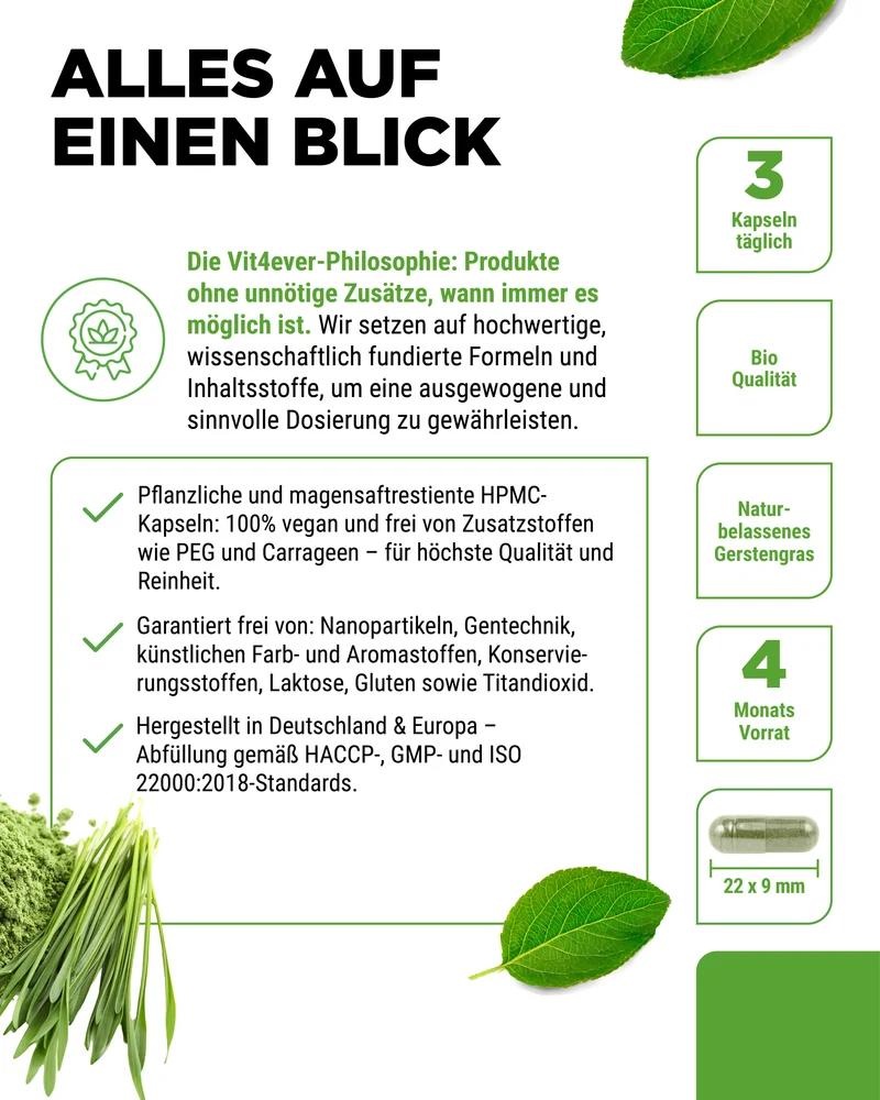 Bio Gerstengras - 365 vegane Kapseln